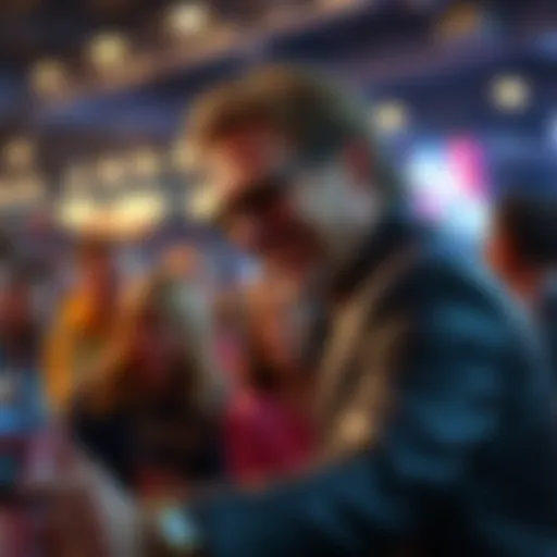Filmmaker Michael Bay smiles as he greets fans at an event, showing a friendly and warm demeanor.