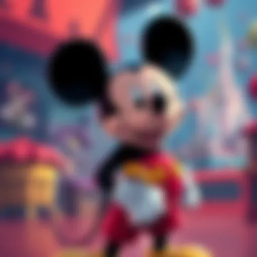 Creative illustration of Mickey Mouse in a fun and playful setting, showcasing ethical use.