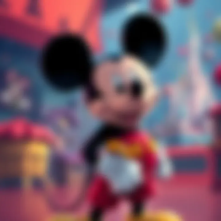 Creative illustration of Mickey Mouse in a fun and playful setting, showcasing ethical use.