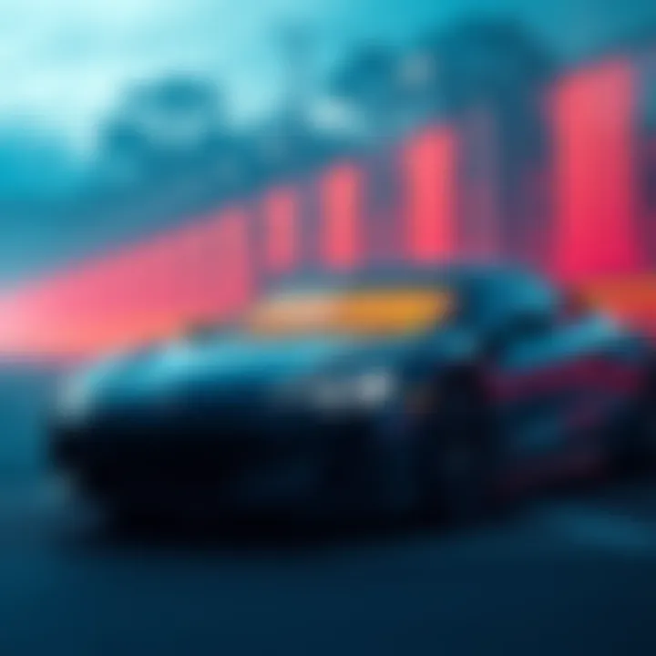 A graphic showing a car with a digital display illustrating a forecast of 300GB RAM demand for automotive memory