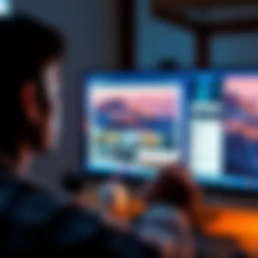 A person looking at a computer screen displaying the redesigned Microslop Edge browser layout with mixed reactions.