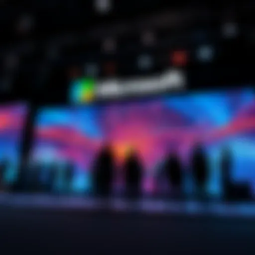Microsoft employees presenting new AI-driven devices at the developer conference stage