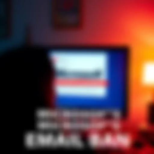 A person looking at a computer screen showing an email with the word 'Palestine' crossed out, illustrating Microsoft's internal ban.