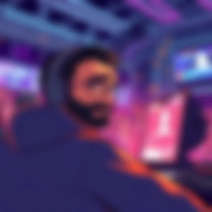 Miguel Ohara Bots Flagged A digital illustration showing Miguel Ohara bots being removed from forums, with a frustrated fan watching the screen.