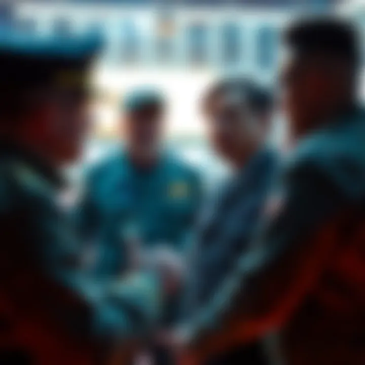 A military officer discussing strategies with state officials, highlighting the potential shift to the 4.1 model for operations.