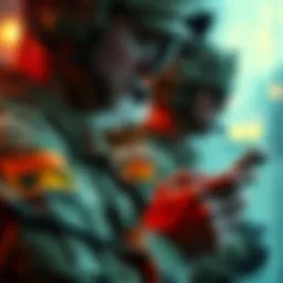 A soldier using a smartphone while on duty, highlighting concerns about phone tracking and troop safety.