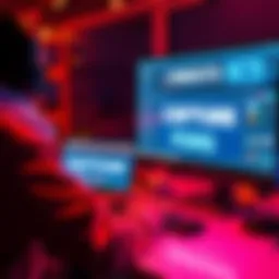 A designer using software to match fonts and effects in motion graphics, with examples on the screen.