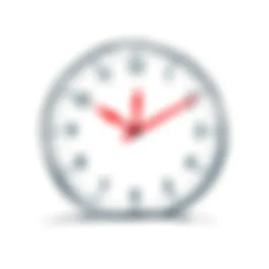 A minimalist drawing of a clock created with basic brush tools, showcasing limited colors and brush sizes.