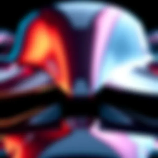 A close-up of a 3D model showing mirrored decals applied to its surface, highlighting the texture and design effect.