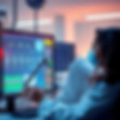 A doctor analyzing medical data on a computer screen, showcasing AI advancements in pneumonia detection.