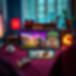 A smartphone displaying various popular mobile games, showcasing both turn-based and real-time styles in a cozy setting.