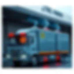 A truck with a mobile nuclear reactor designed to power data centers, showcasing its compact and modern design.