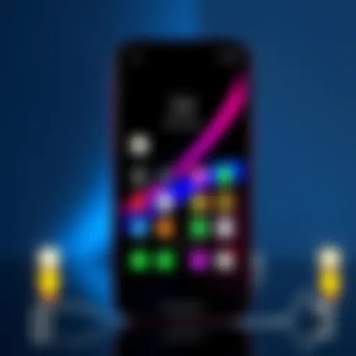 A smartphone displaying a redesigned mobile home page UI with new icons and layout