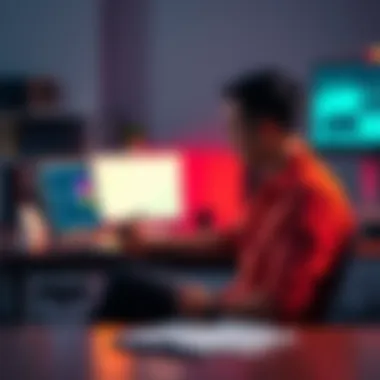 A person sitting at a desk with a laptop, reviewing their modeling project and taking notes, looking for feedback on their work