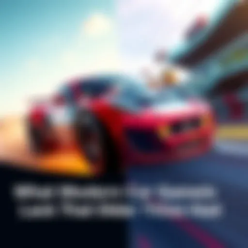 A split image showing a classic racing game on one side with retro graphics and a modern racing game on the other side with sleek visuals, emphasizing the differences in style.