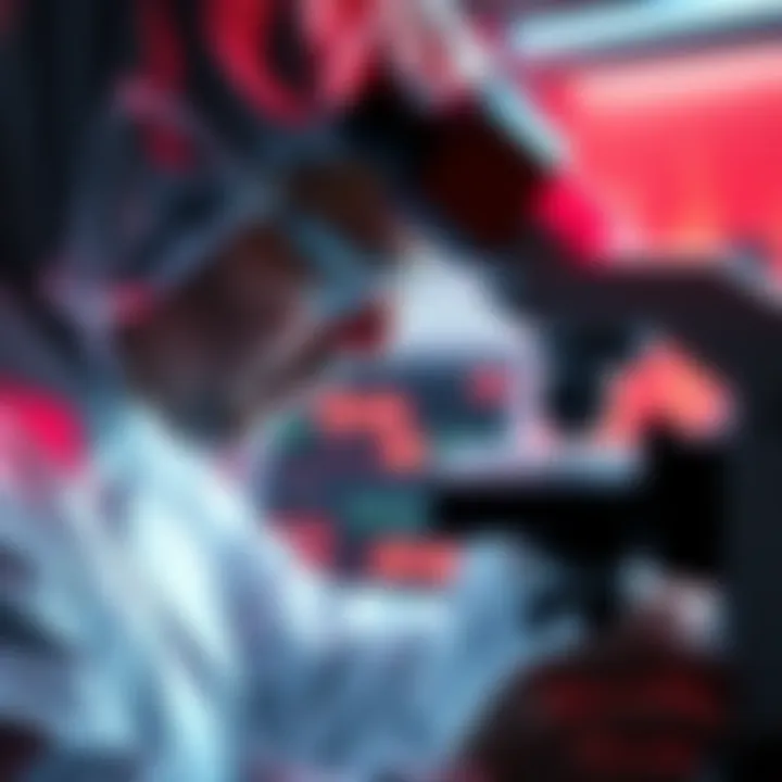 A scientist examines muscle cells under a microscope, highlighting a molecular switch that impacts aging and exercise benefits.