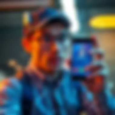 A tech entrepreneur looking surprised while holding a smartphone, displaying a screen showing an incoming call from the Moltbot assistant.