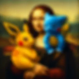 A reinterpretation of the Mona Lisa painted as a Pokémon character, combining classic art with gaming culture.