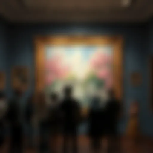 A classic Monet painting displayed in an art gallery, captioned as AI-generated, with people reacting in disbelief and confusion.