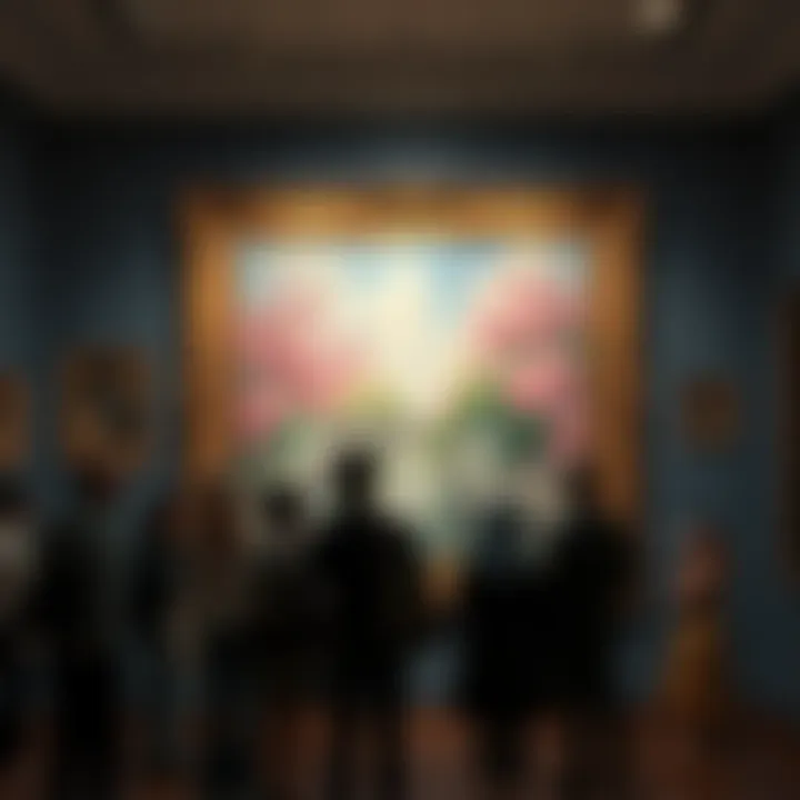 A classic Monet painting displayed in an art gallery, captioned as AI-generated, with people reacting in disbelief and confusion.