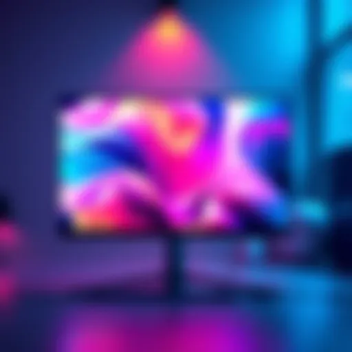 A sleek monitor designed for 3D rendering, showcasing vibrant colors and high pixel density.