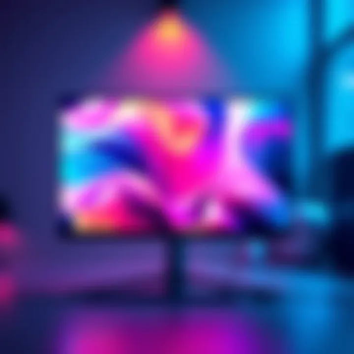 A sleek monitor designed for 3D rendering, showcasing vibrant colors and high pixel density.