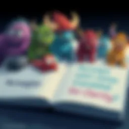 A colorful illustration showing various monster names in Norwegian alongside their English translations, highlighting the difference in readability and cultural uniqueness.