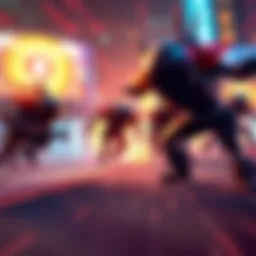 Moving Enemies in a Game Dynamic enemies in a side-scrolling game shown in motion, creating a lively scene on the screen