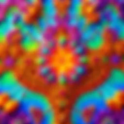 Colorful patterns formed by mirroring, rotating, and scaling in the MRS Fractal
