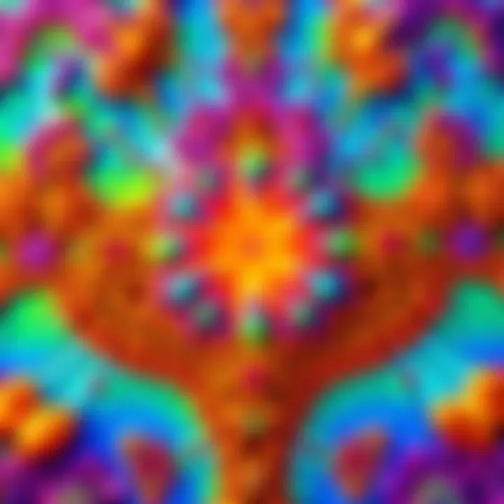 Colorful patterns formed by mirroring, rotating, and scaling in the MRS Fractal