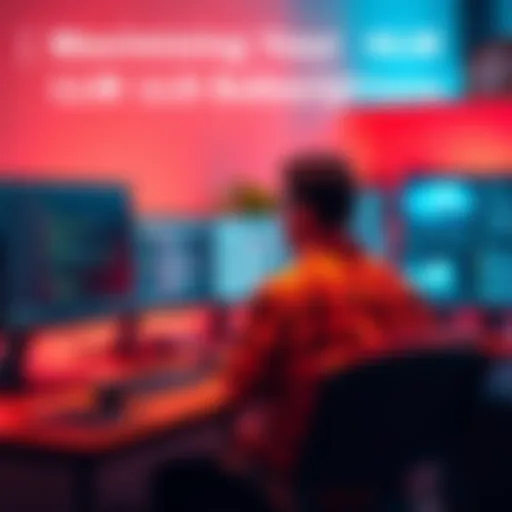 A person at a desk using various computer screens displaying different LLM tools for coding, brainstorming, and editing tasks.