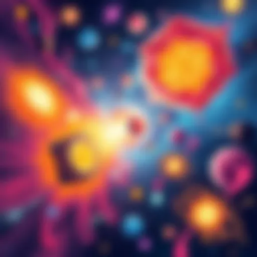 A colorful depiction of multiple dimensions with swirling galaxies and vibrant colors representing different realities.