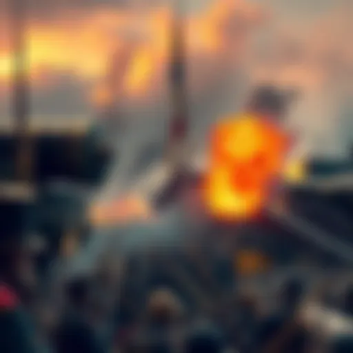A scene depicting Napoleonic soldiers using artillery and squad tactics on a battlefield, showcasing cannons and infantry formations.