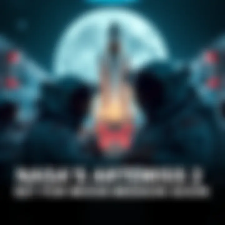 Astronauts preparing for the Artemis 2 mission to the moon with a spacecraft in the background