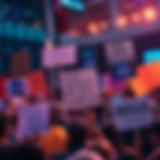 People holding signs expressing anger over NASA's private space station plans at a protest