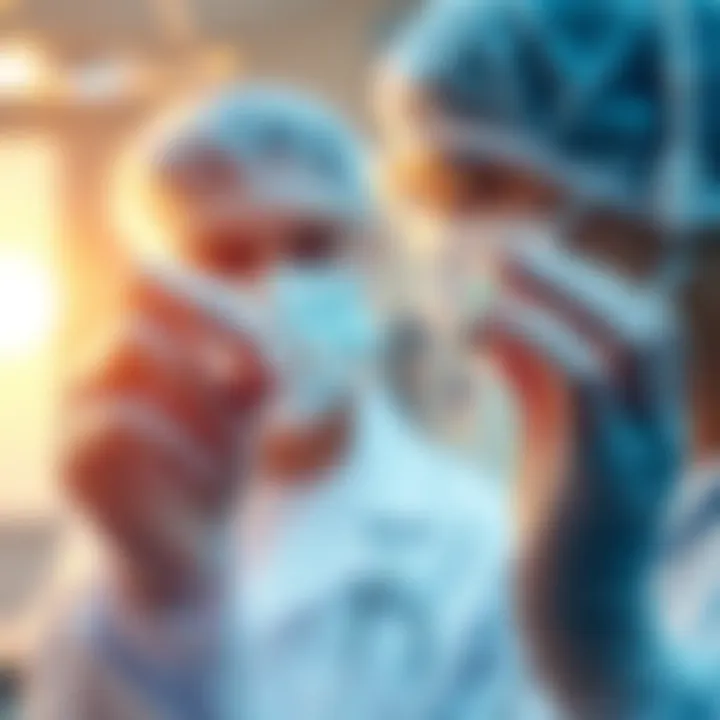 A healthcare professional demonstrates a nasal spray vaccine, aimed at preventing various illnesses and allergies, in a clinical setting.