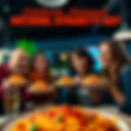 Friends enjoying pasta dishes together on National Spaghetti Day