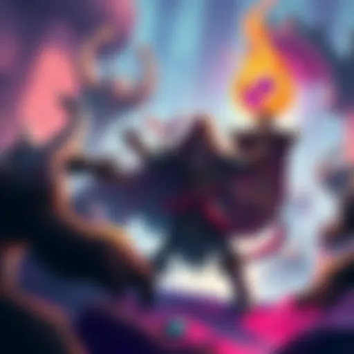 A dynamic scene showcasing the Necromancer character reviving monsters for battle in a vibrant game world.