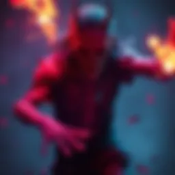 A character undergoing a necrotic transformation with magical effects, resembling an undead form in a vivid animation sequence.