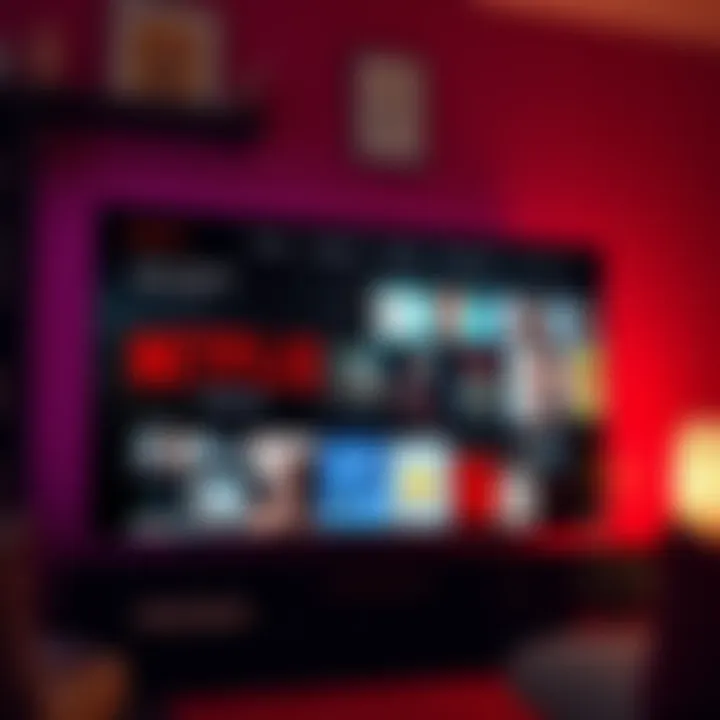 Netflix Live Channels Concept A graphic showing a TV screen displaying Netflix live channels with various shows and movies.