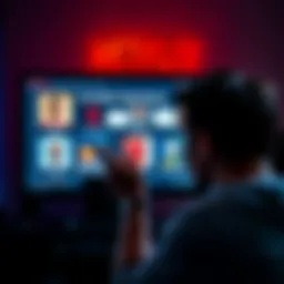 A frustrated person looking at a Netflix screen, showing multiple profiles requiring individual emails