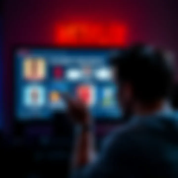 A frustrated person looking at a Netflix screen, showing multiple profiles requiring individual emails