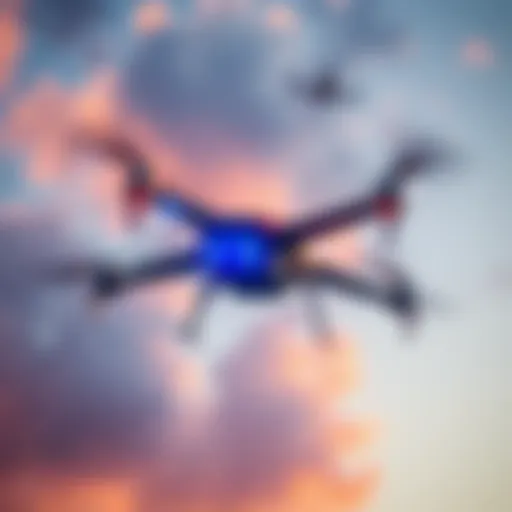 A sleek drone designed to replace police helicopters flying in the sky