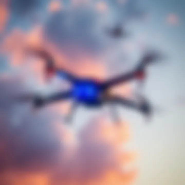 A sleek drone designed to replace police helicopters flying in the sky