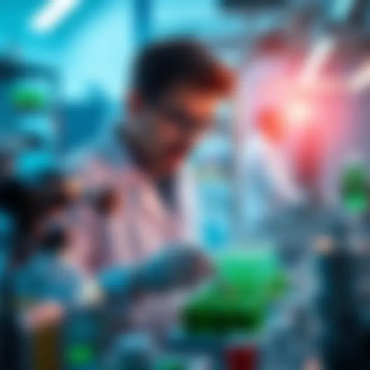 A scientist examines new materials in a lab, highlighting innovations for battery and renewable energy technologies.
