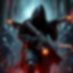 Cover art showing a character in a dark environment using stealth to defeat enemies with various weapons and tactics