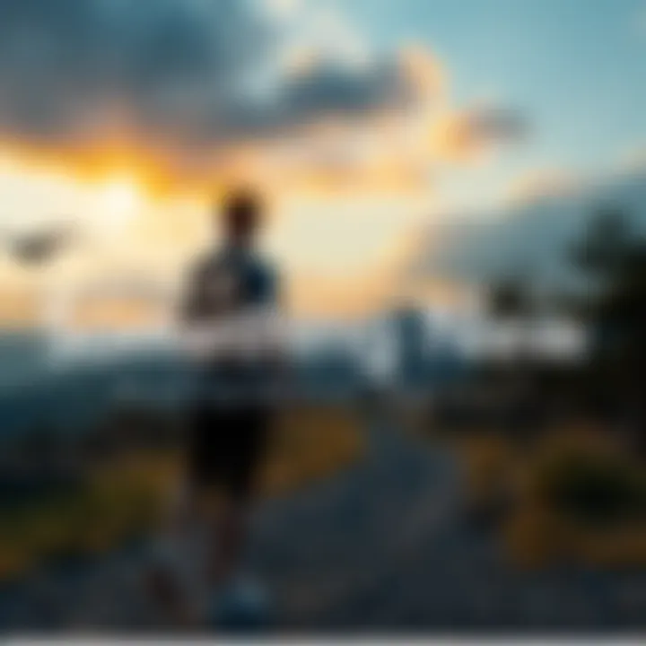 A person standing at a crossroads, looking excited as they prepare to start a new journey, surrounded by nature.