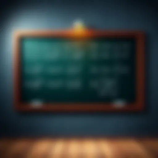 A chalkboard with mathematical equations written on it, representing the Universal Hyperbolic Law and its implications for reality and quantum mechanics.