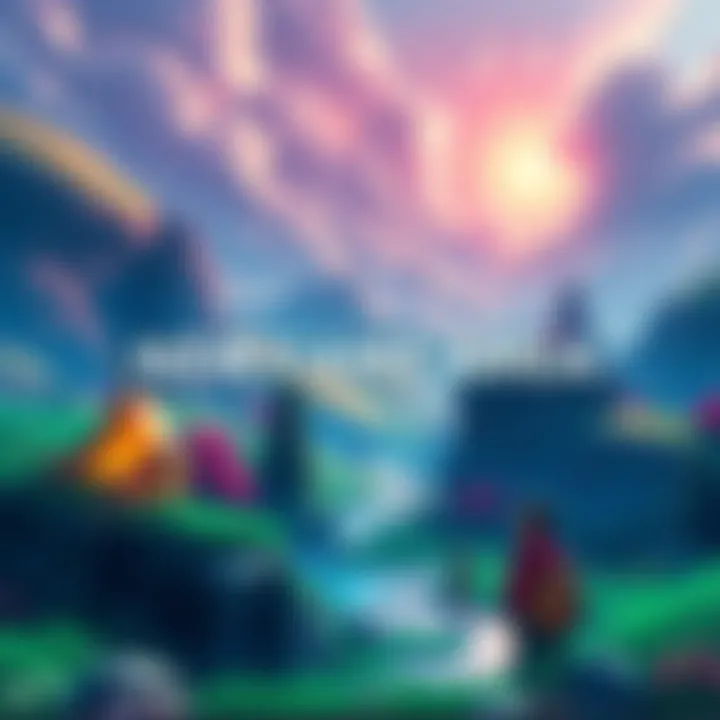A vibrant new game area featuring colorful landscapes and characters ready for exploration