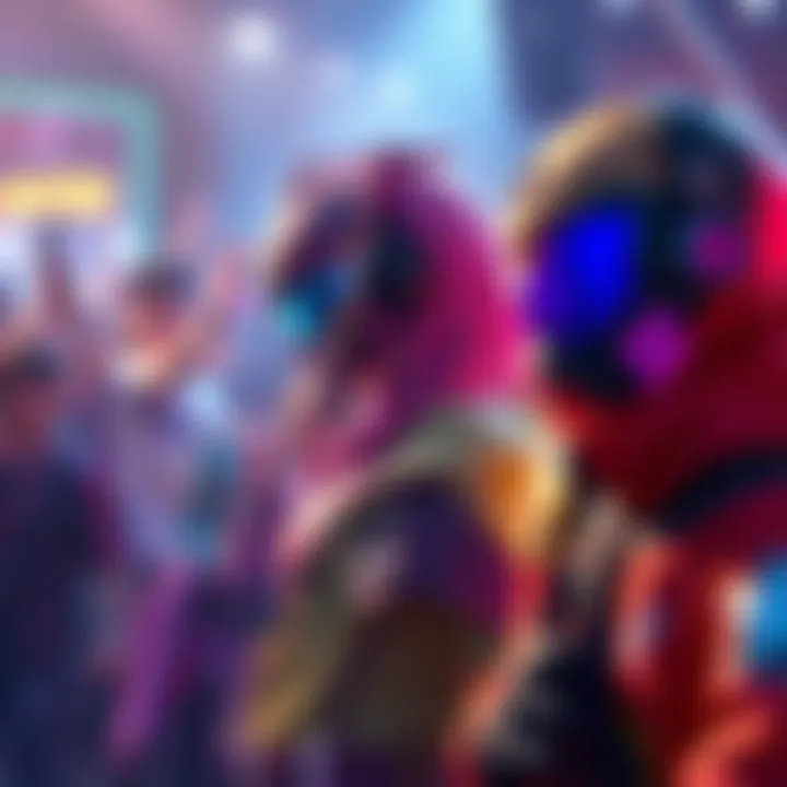 Two new characters in vibrant colors, showcasing different abilities and styles, with excitement from fans in the background
